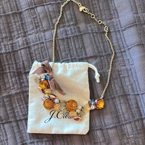 J. Crew Gold and Orange Statement Necklace